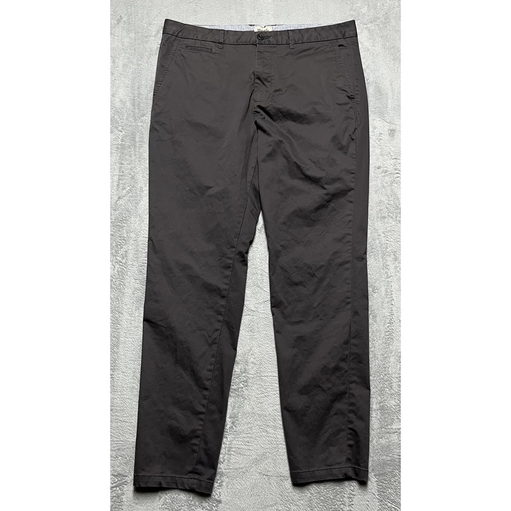 Perk Pants Mens 38x33* Slim‎ Fit Taupe Chino Cotton Stretch Casual Straight Leg